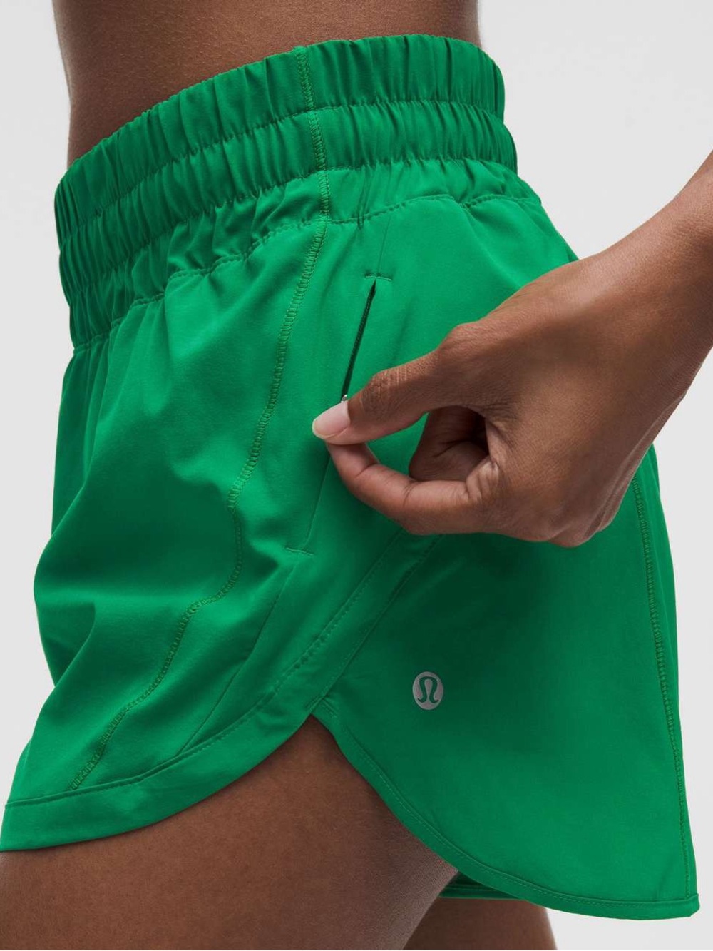 lululemon athletica Green Athletic Running Shorts with Elastic Waist